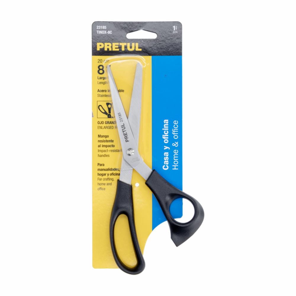 Tijera De Acero Inoxidable Negra 8″ - PRETUL