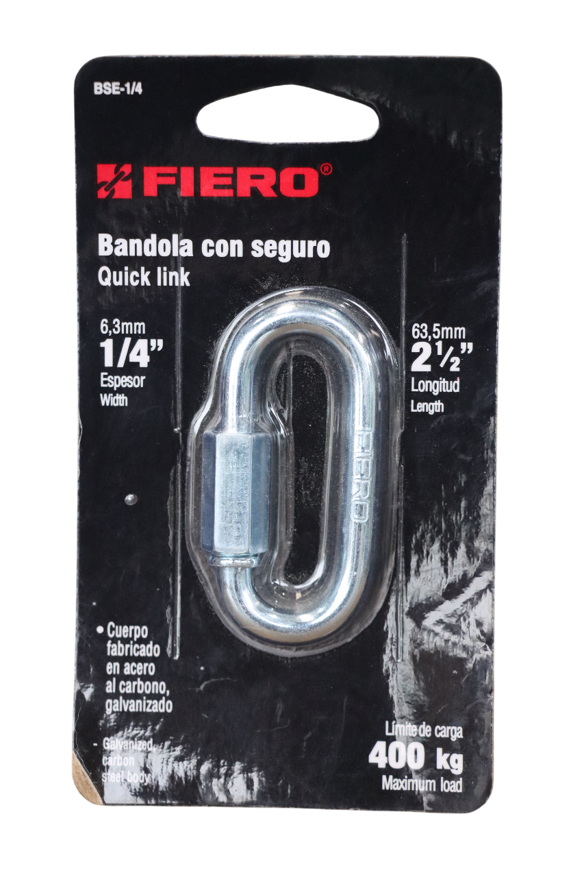 Bandola con Seguro (Quick Link) 2 1/2"