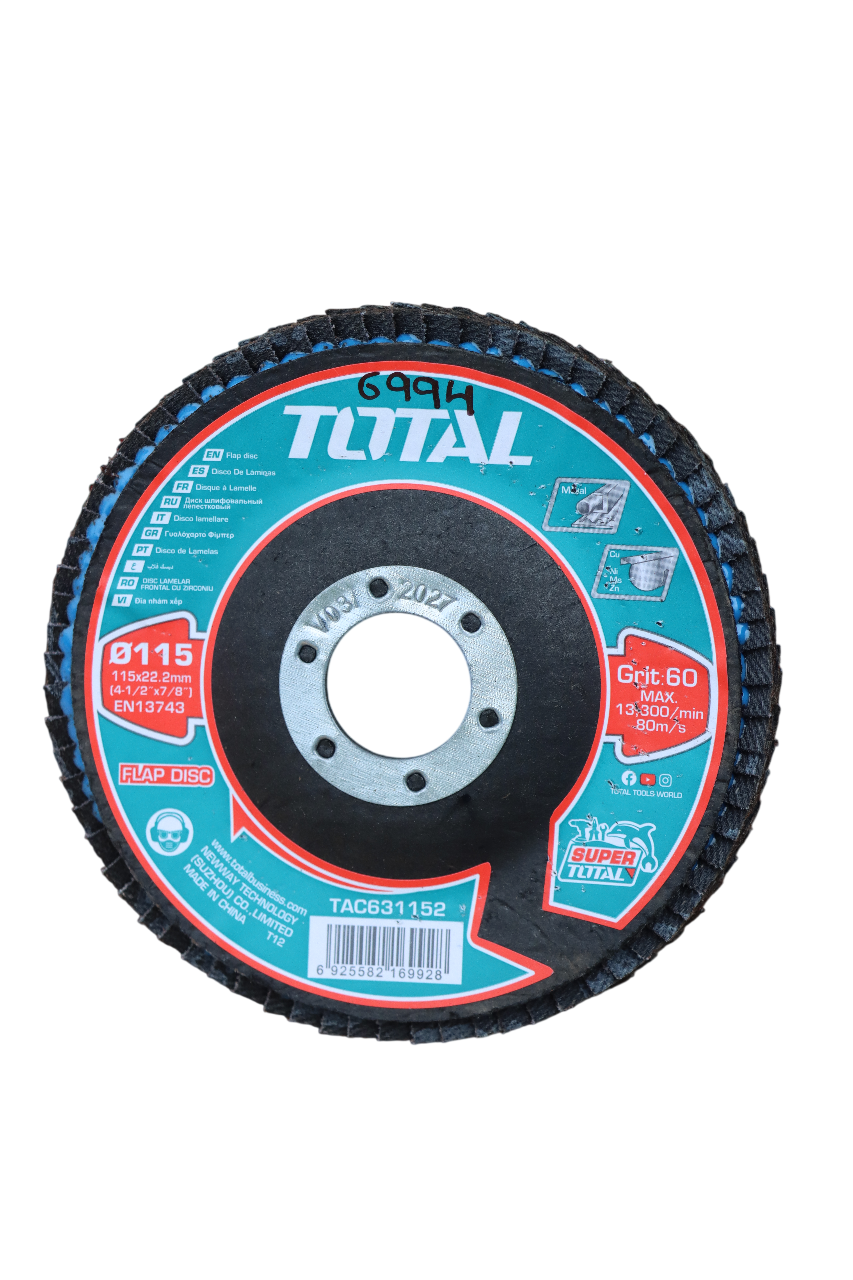 Discos De Lija Traslapado 115x22Mm Grano 60 - TOTAL