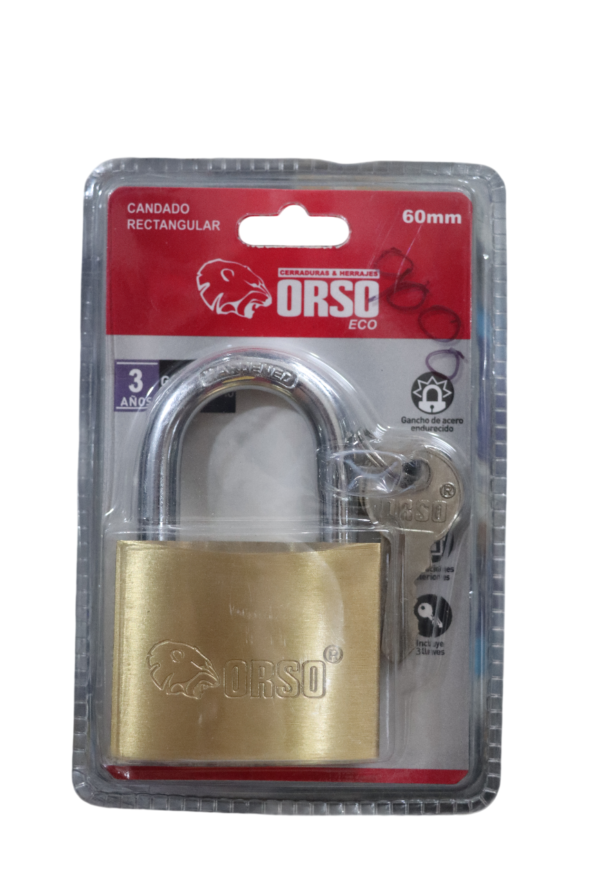 Candado Rectangular Bronce 60mm - ORSO