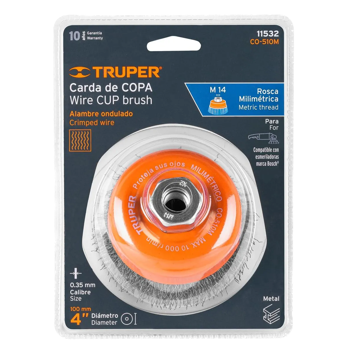 Cepillo Copa con Alambre Ondulado 4" - TRUPPER