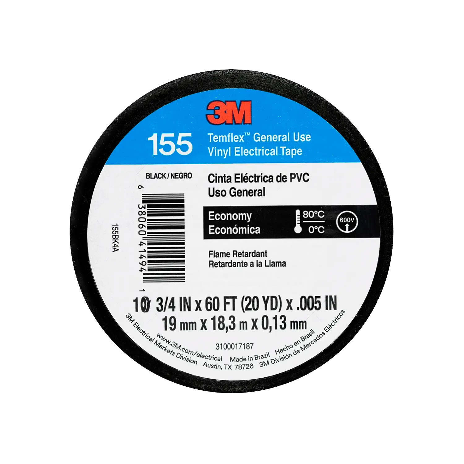 Cinta taipe de PVC Temflex varios colores - 3M